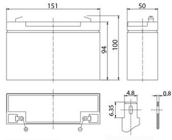 Аккумулятор DELTA HR 6-12 (3-FM-12)